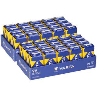 Varta Industrial 4022 9V PP3 6LR61 Batteries, Box of 20