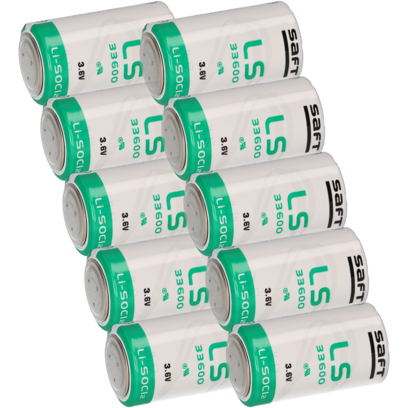 10x Saft Lithium Batterie 3,6V LS33600 D Zelle Mono LS 33600