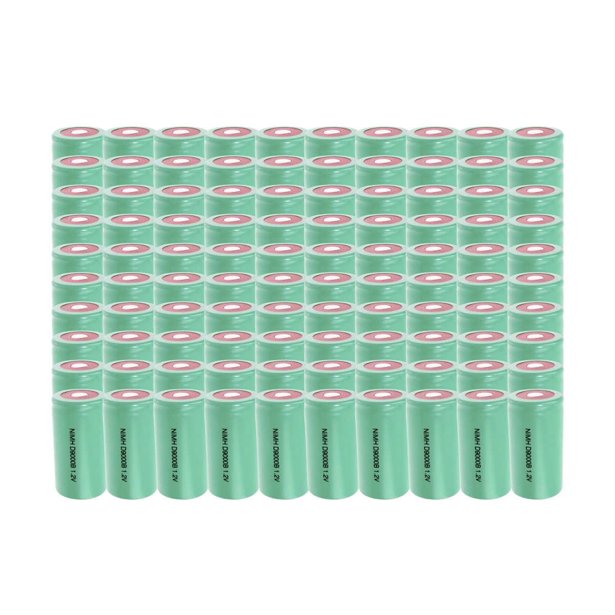 100x XCell Mono Akku Flattop Ni-MH 1,2V 9000mAh D