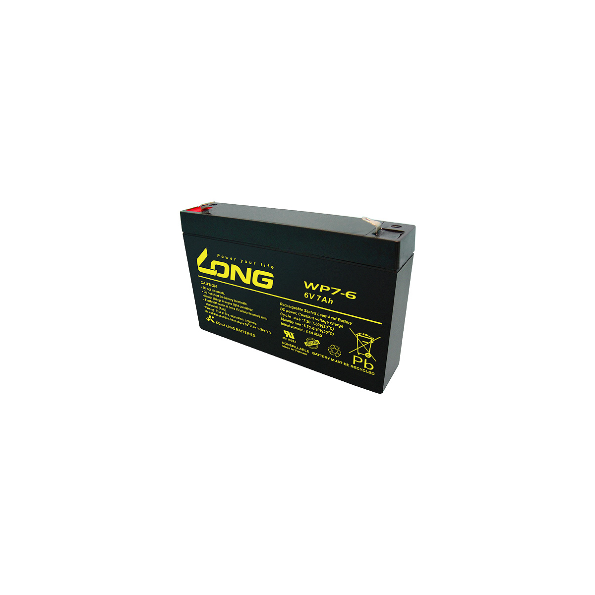 Amazon Kung Long Akku WP7-6 6V 7Ah AGM Blei Vlies wartungsfrei 6Volt