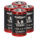 4x Kraftmax Lithium 3,6V Batterie LS14250 1/2 AA - Zelle