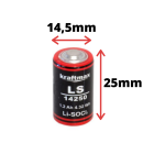 4x Kraftmax Lithium 3,6V Batterie LS14250 1/2 AA - Zelle