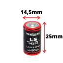 2x Kraftmax Lithium 3,6V Batterie LS14250 1/2 AA - Zelle ER14250 Li-SOCl2