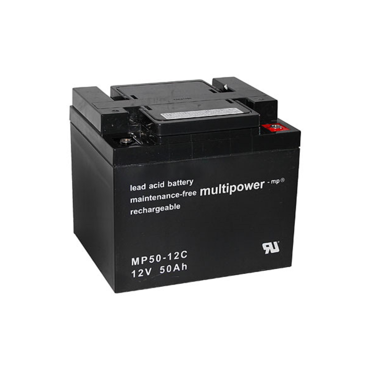 1x Multipower Blei-Akku MP50-12C Pb 12V 50Ah Zyklenfest M6 Innengewinde