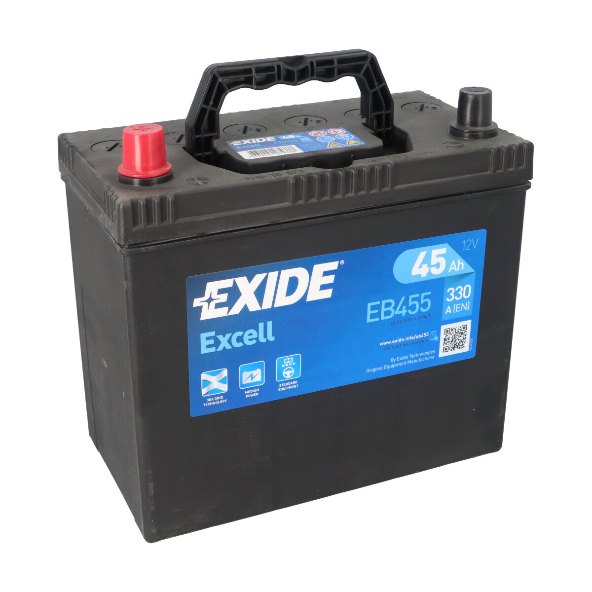 Exide EB455 Excell 12V 45Ah 300A Autobatterie