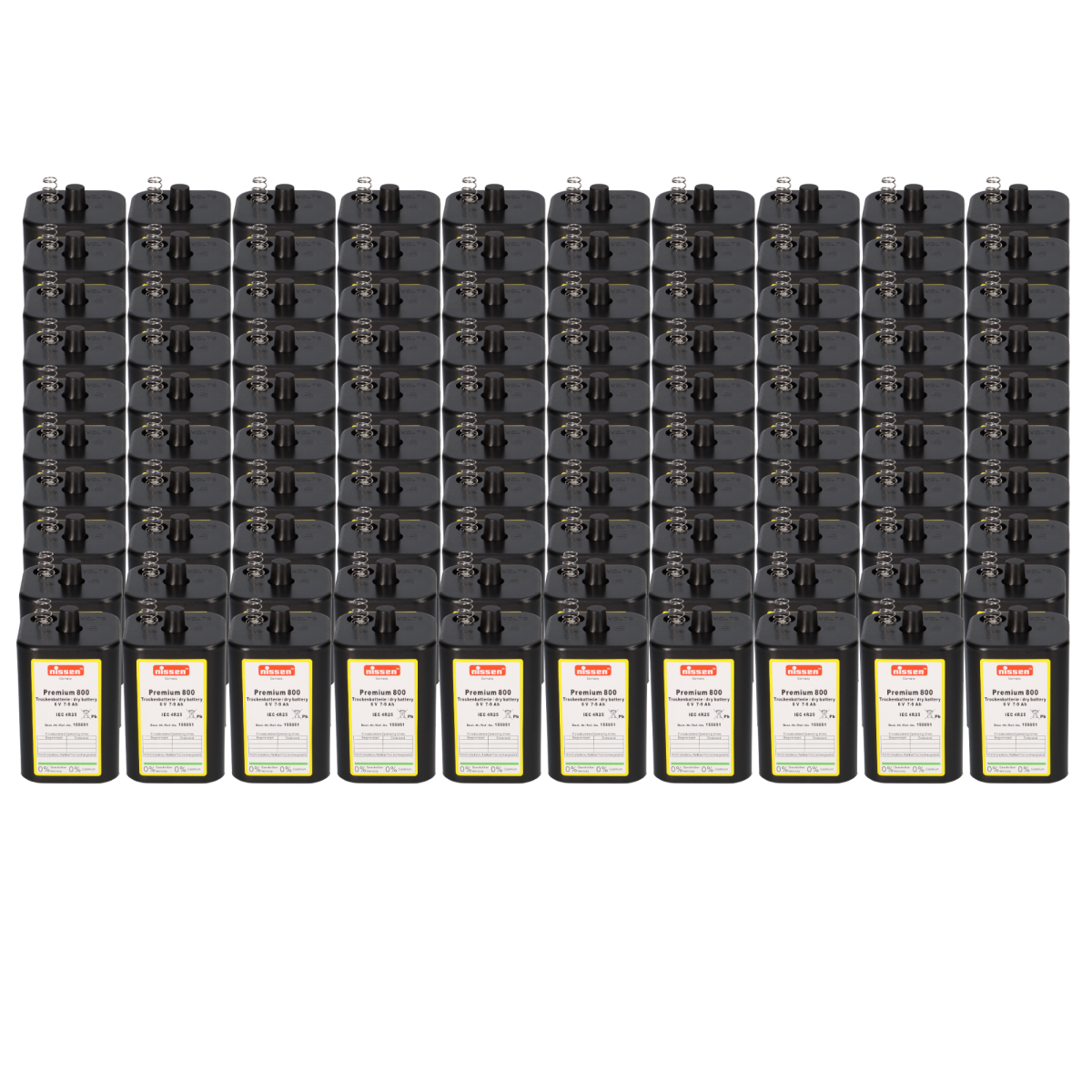 Nissen 4R25 Premium 800 6V 7–9Ah Trockenbatterie 100er-Set