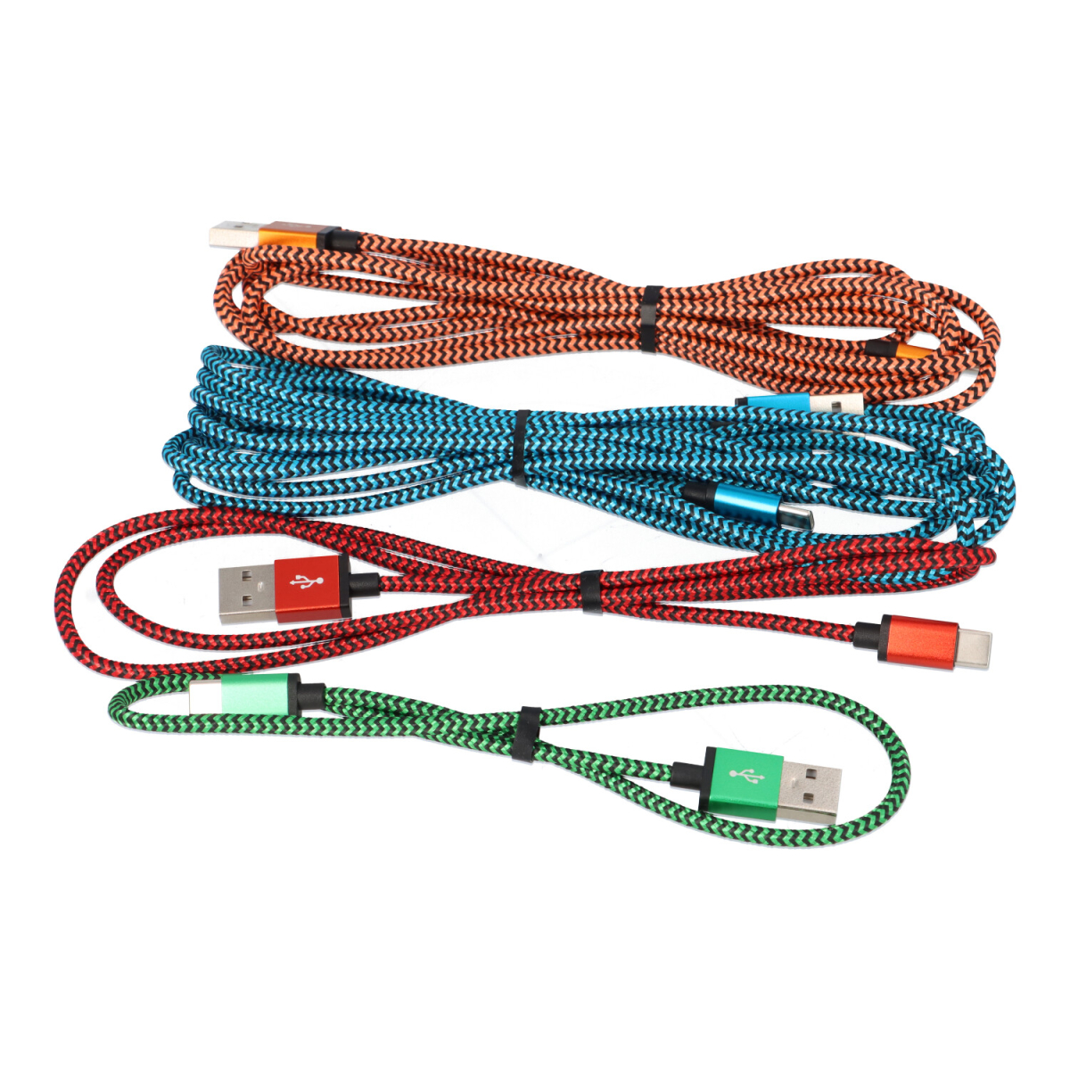 USB C Kabel, 4er Set 0.5 - 3M, USB C Schnellladekabel Nylon, USB auf USB C Kabel