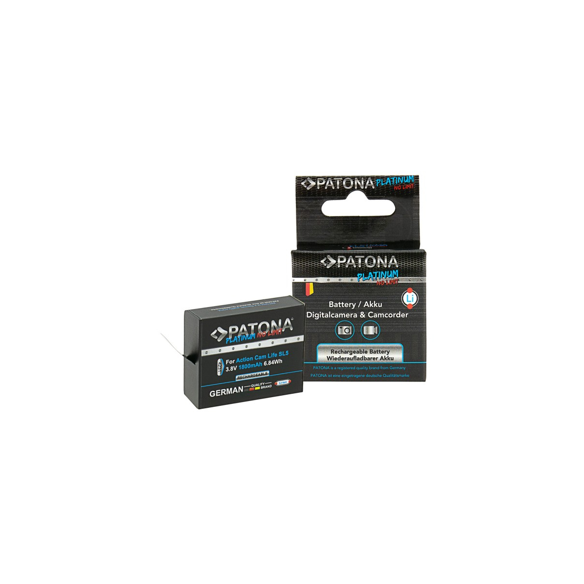 Platinum Akku für PATONA Action Cam Life SL5 3,8V 1800mAh