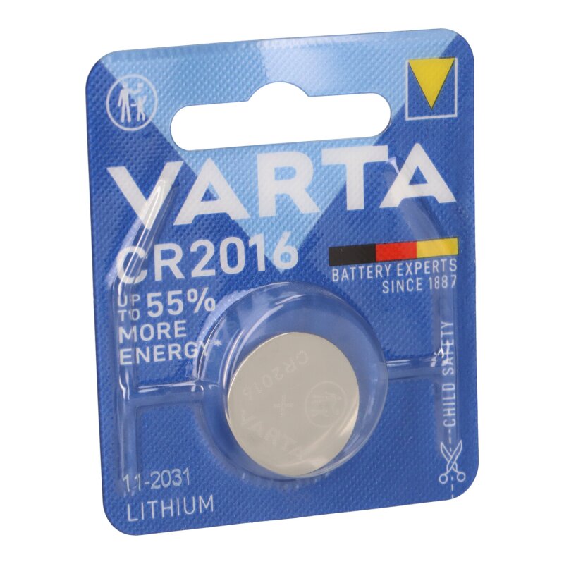 CR 2016 TRAY, Varta Microbattery Knopfzellen-Batterie, Lithium, CR2016,  3V, 90mAh, Packung à 20 Stück