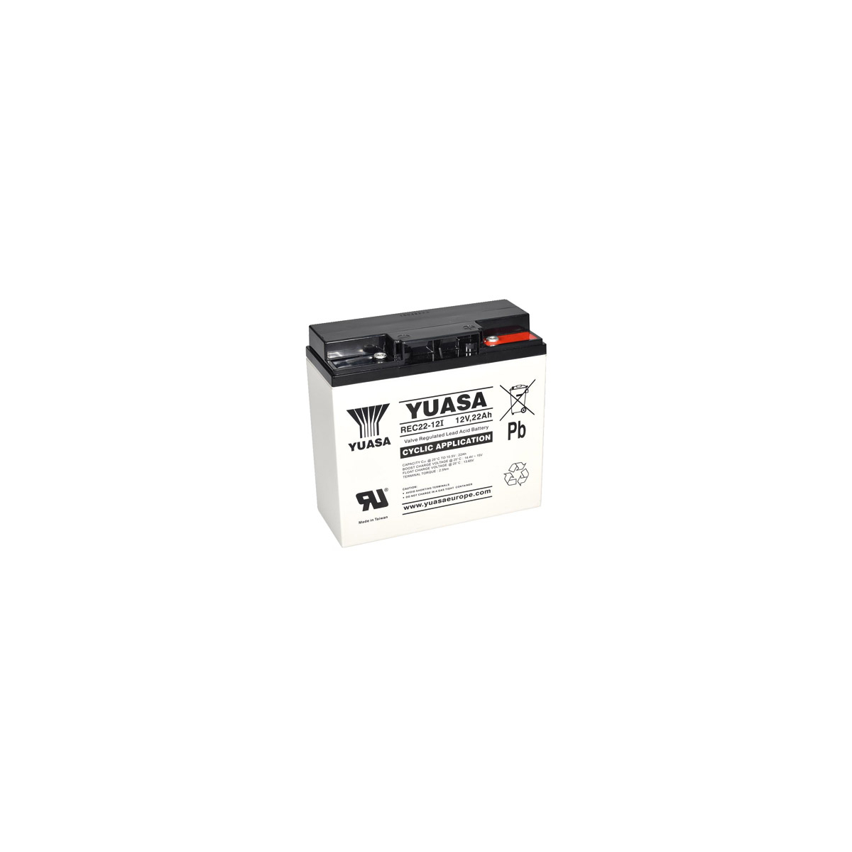 1x Yuasa Blei-Akku REC22-12I Pb 12V / 22Ah Zyklenfest, M5 Innengewinde