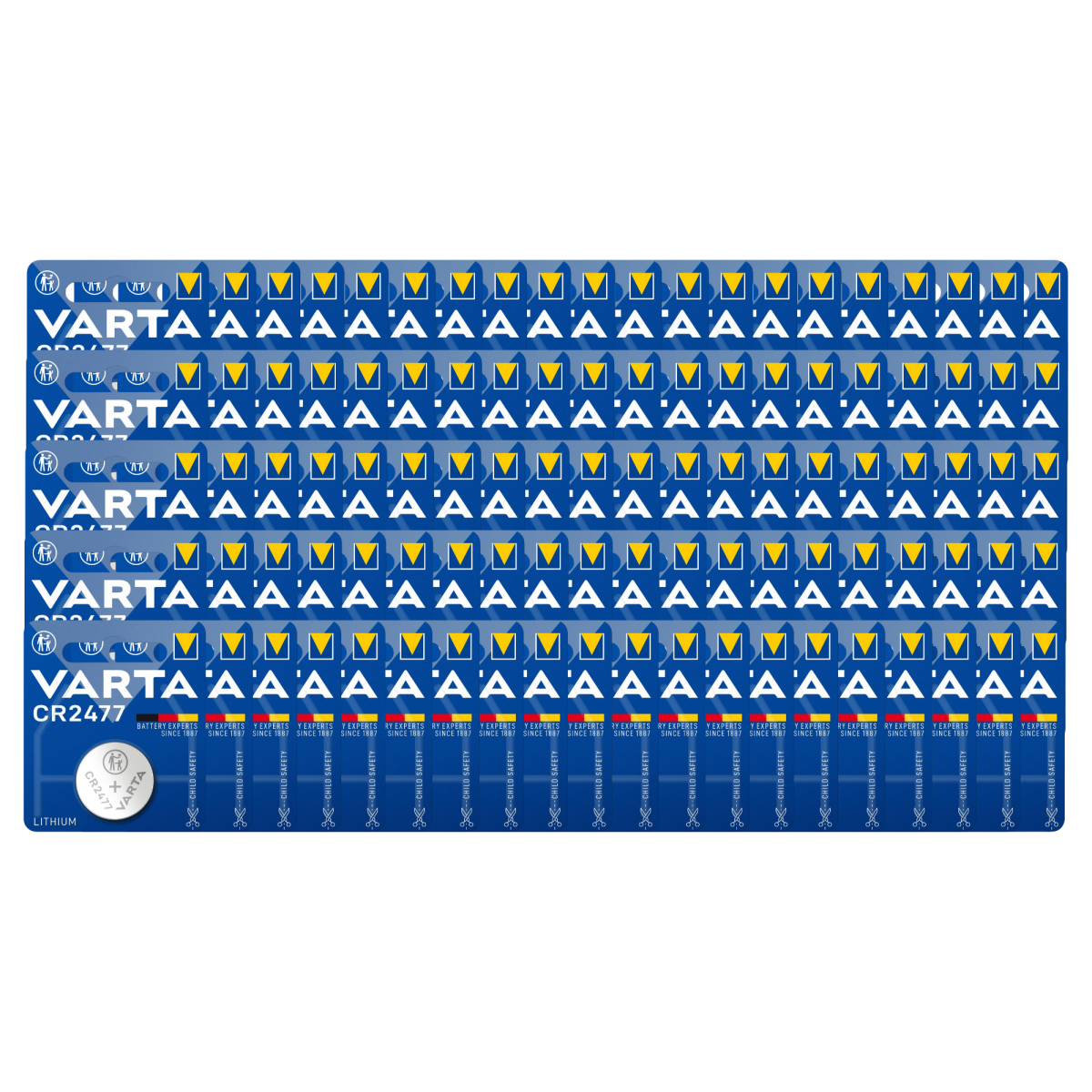 VARTA CR2477 Lithium Knopfzelle 3V – 100er-Set