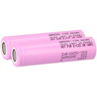 2x Samsung INR 18650-30Q Akkus 3,7V Li-Ion 3000 mAh 15A