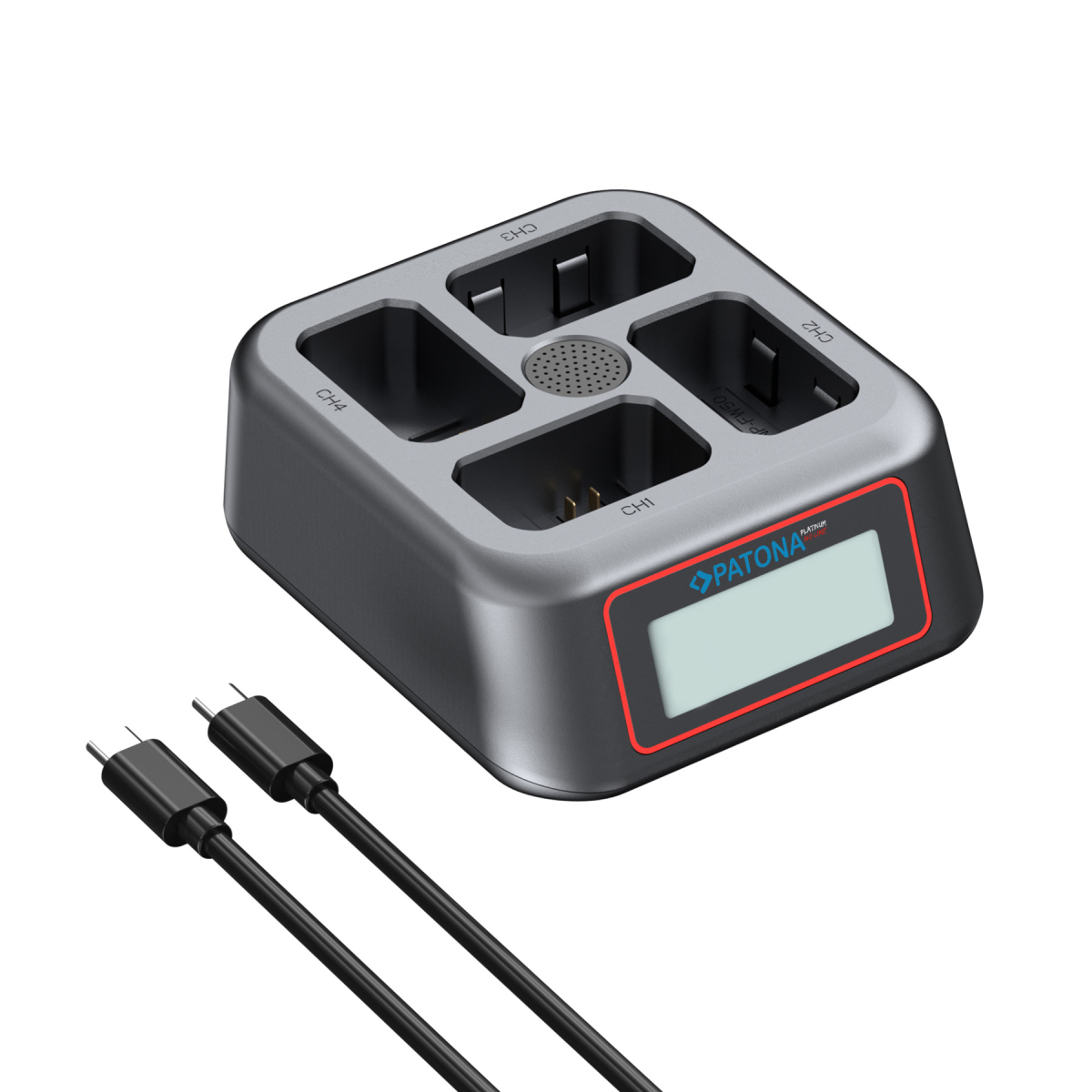 PATONA 4-Kanal USB-C Ladegerät für Sony NP-FW50