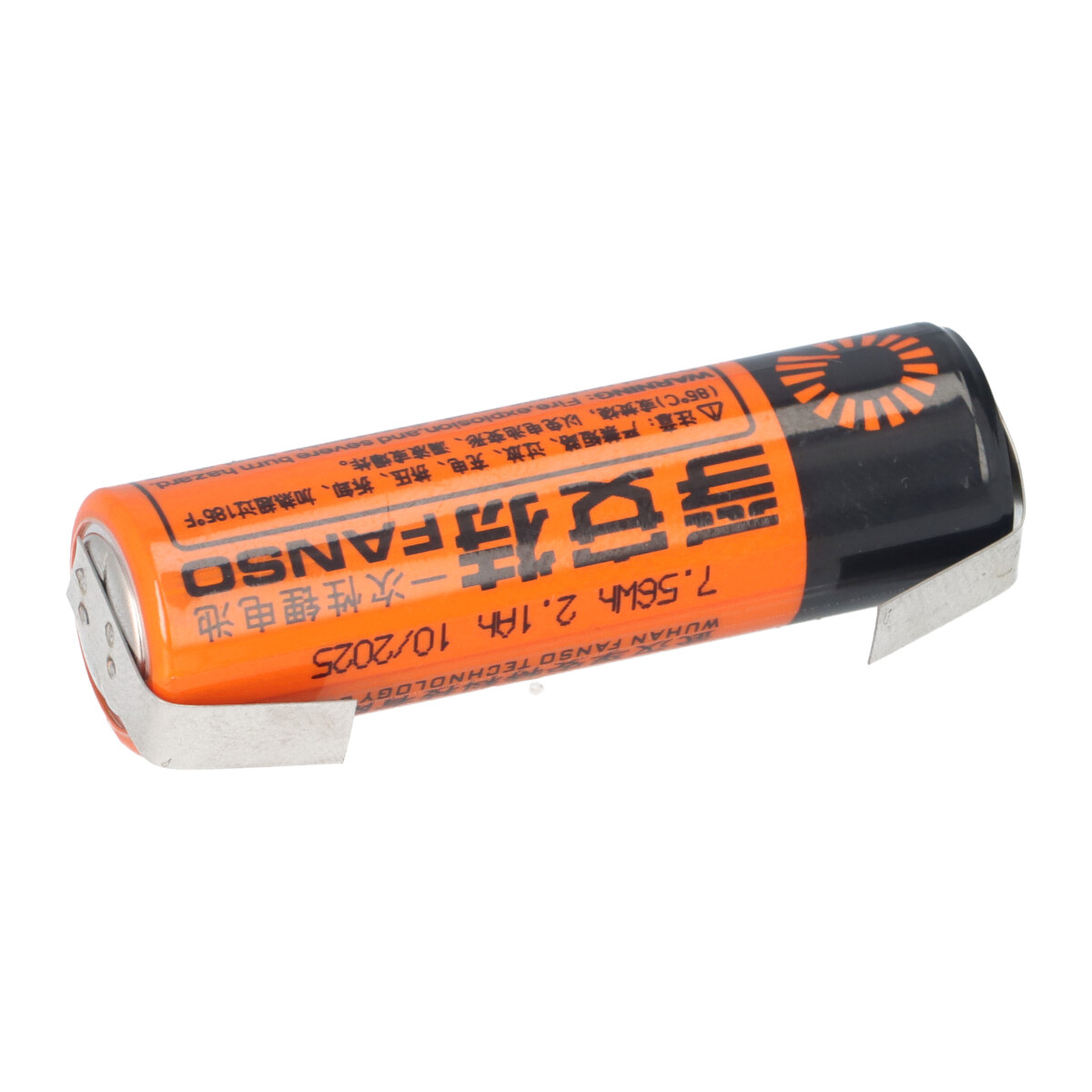 Fanso ER14505M AA Lithium Li-SOCl2 3,6V 2100mAh Batterie mit U-Lötfahne