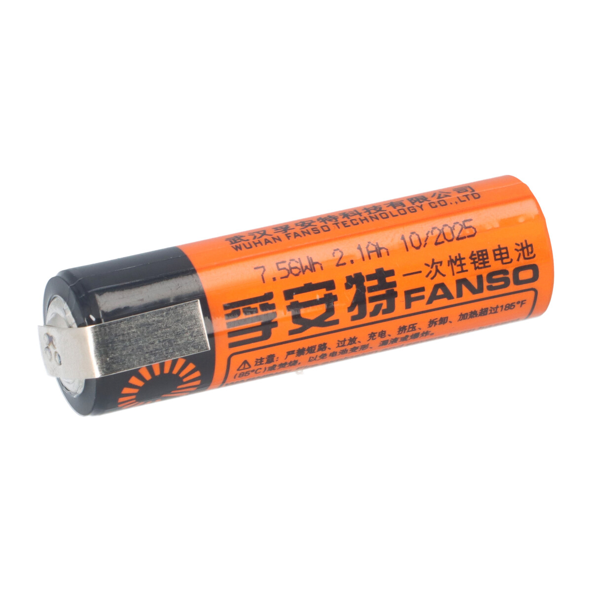 Fanso ER14505M AA Lithium Li-SOCl2 3,6V 2100mAh Batterie mit Z-Lötfahne