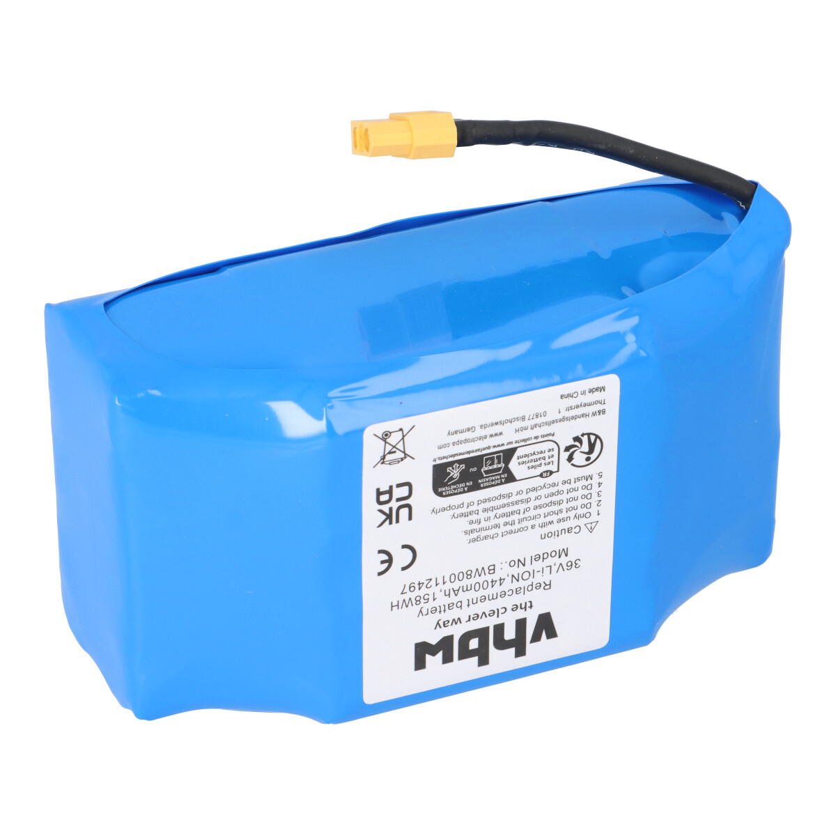 E-Board Akku 36V 4,4Ah 158,4Wh XT60 – für Bluewheel 10IXR19/65-2 / HPK-11