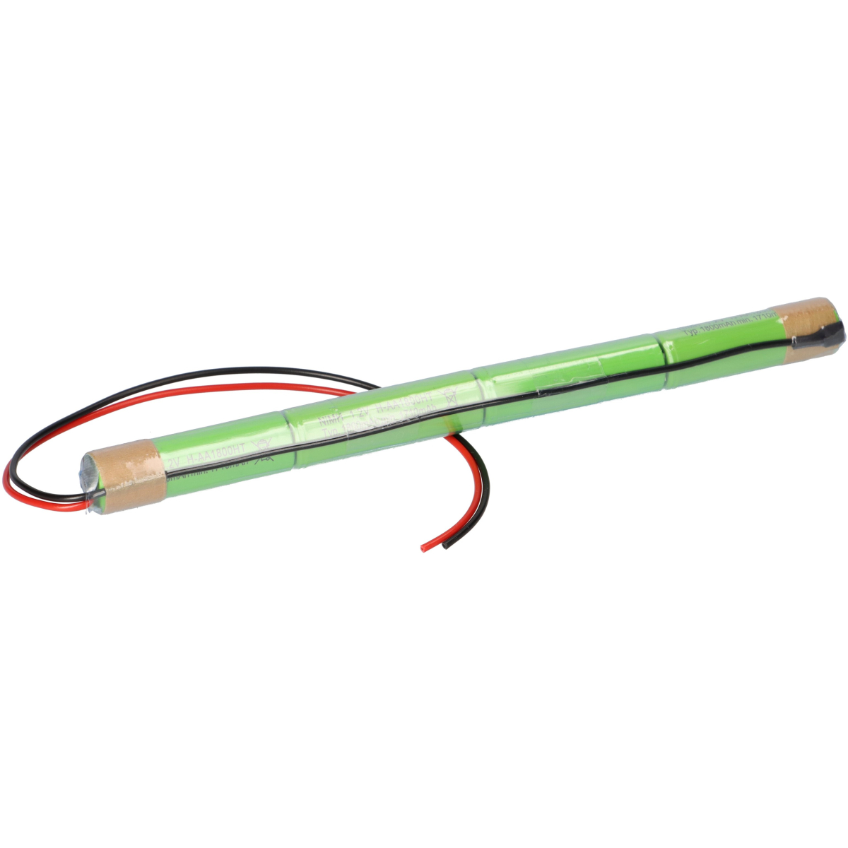 Akkupack NiMH 4,8V 1,8Ah AA Hochtemperatur Notlicht Stange Kabel 20cm Notbeleuchtung L41NIMH1800