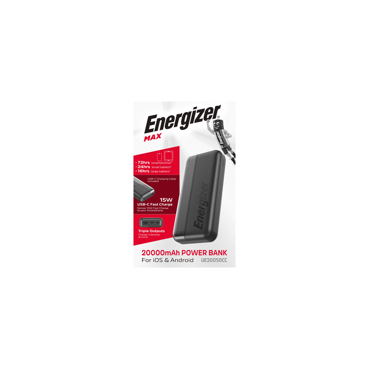 UE20050CC Powerbank 20.000mAh Schwarz mit USB-A & 2x USB-C
