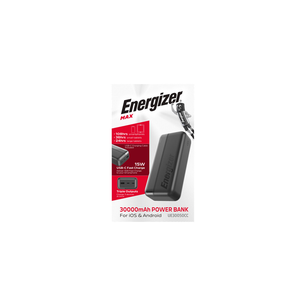 UE30050CC Powerbank 30.000mAh Schwarz mit USB-A & 2x USB-C