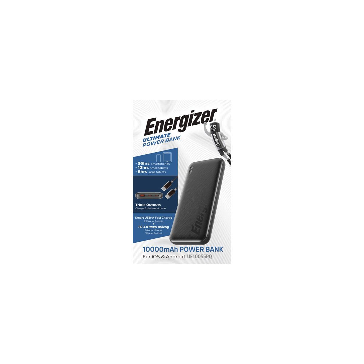 UE10055PQ Powerbank 10.000mAh 22,5W PD Schwarz mit USB-C