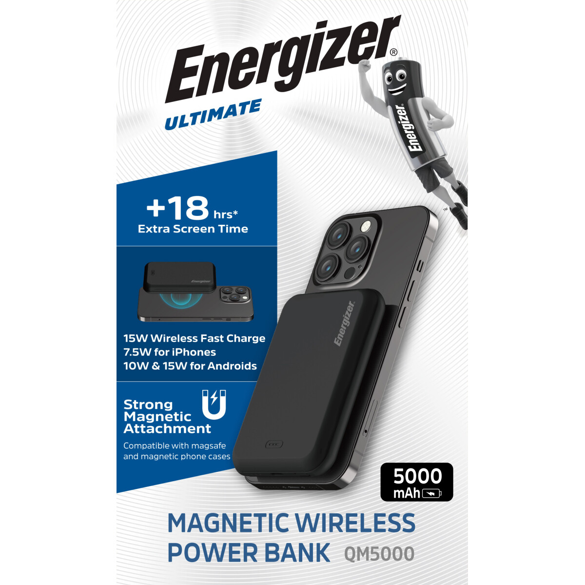 QM5000 Powerbank 5000 mAh magnetisch kabellos 15W USB-C