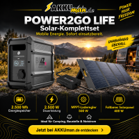 Power2Go Life Powerstation IP65 mit Schuko, USB‑A/USB‑C und 