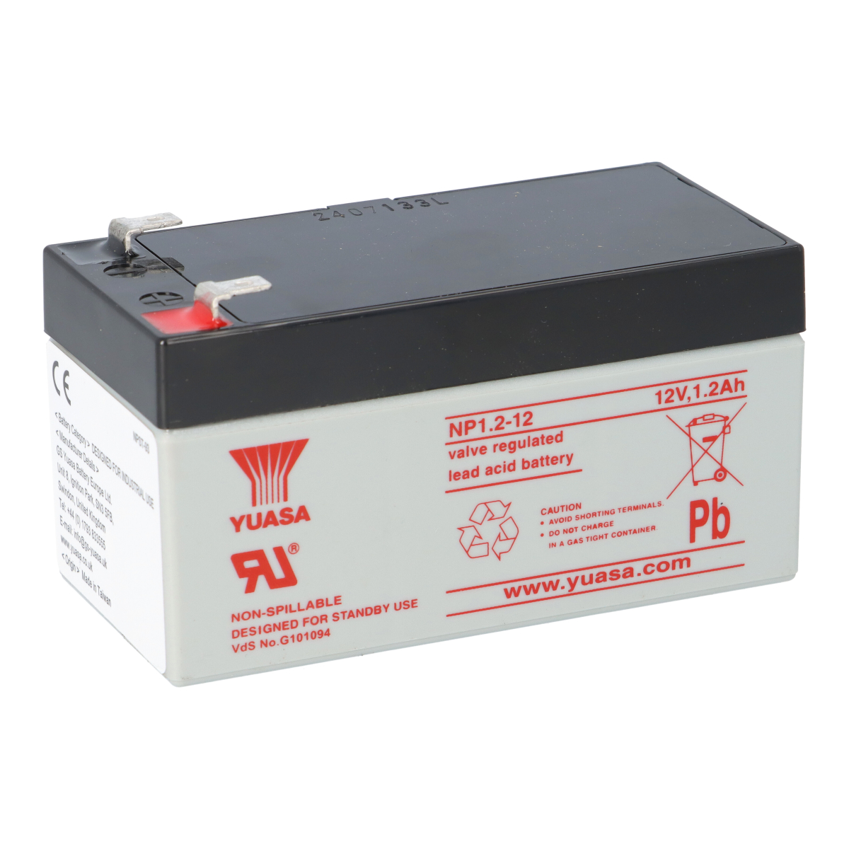 amazon 3 Yuasa Blei-Akku NP1.2-12 Pb 12V / 1,2Ah VdS, Faston 4,8