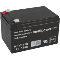 Multipower Blei-Akku MP12 12B Pb 12V 12Ah VdS AGM 1