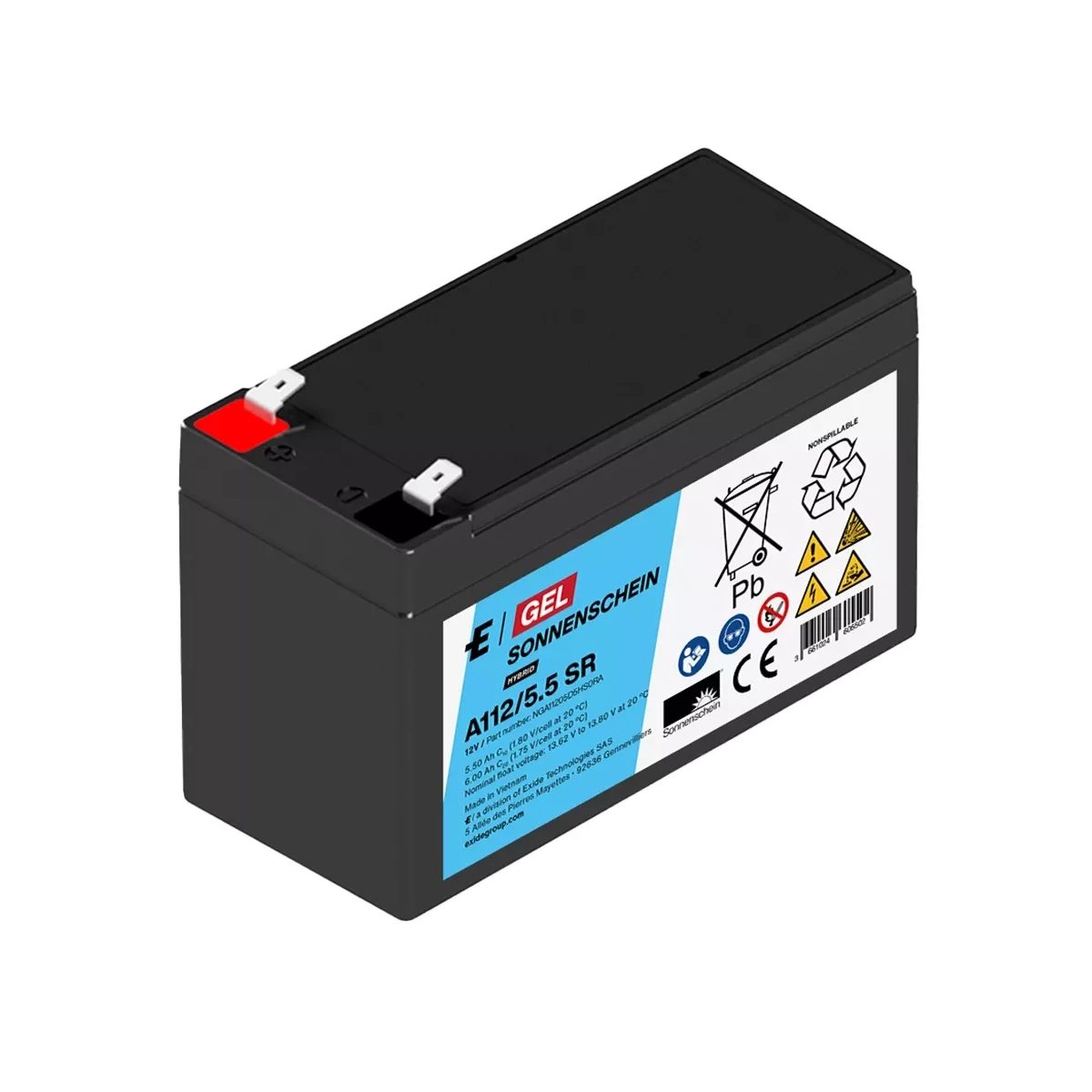 Exide Sonnenschein A112/5,5 SR 12V 6Ah dryfit Gel Akku