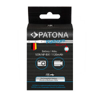 PATONA Ersatzakku für Sony NP-BX1 mit 60 cm langem USB-