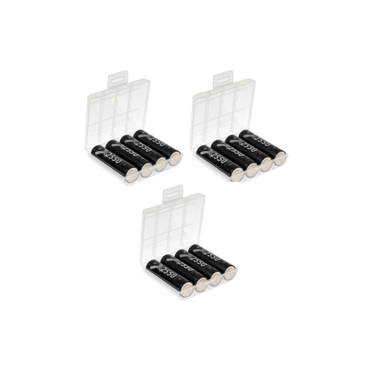 12x XCell Mignon Akku AA LSD Plus Ni-MH 1,2V 2550 mAh low self-discharge + 3x Akkubox