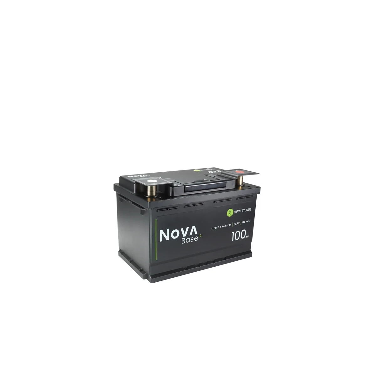 WATTSTUNDE® NOVA Base 2 100Ah Batterie LiFePO4 12,8V 1280Wh mit 0% MwSt nach §12 Abs. 3 UstG
