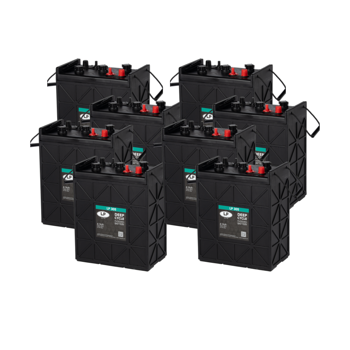 8x Landport LP 305 Batterie 48V 330Ah Set | Ersatz für Trojan J305