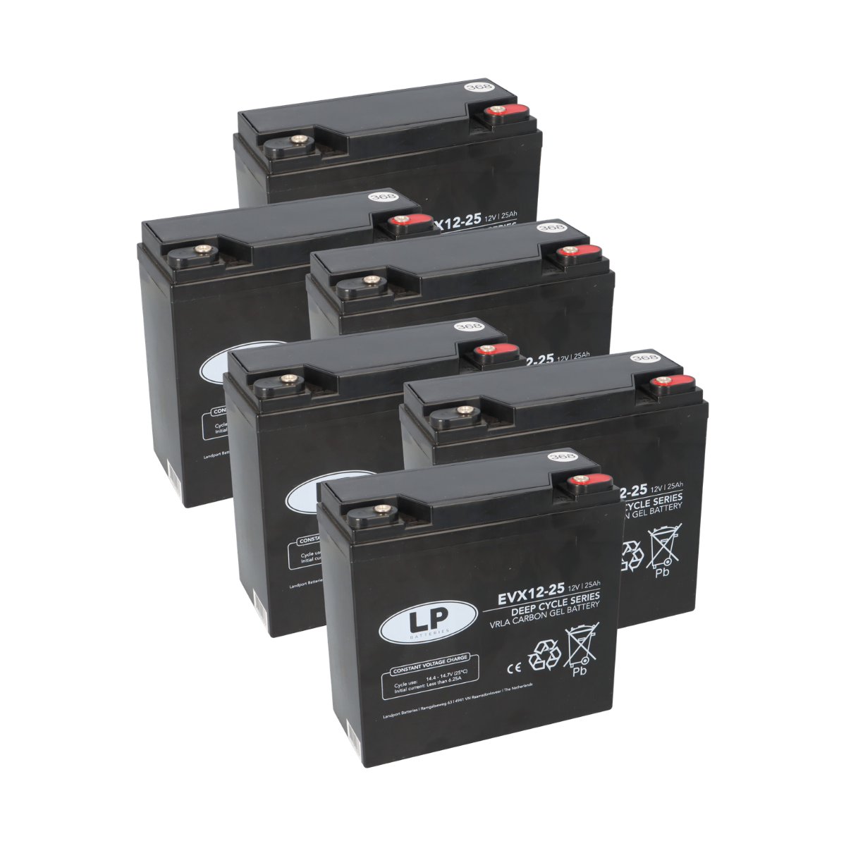 72V 25Ah AGM-GEL Akku-Satz für SXT Raptor V3 – 6x Landport EVX12-25