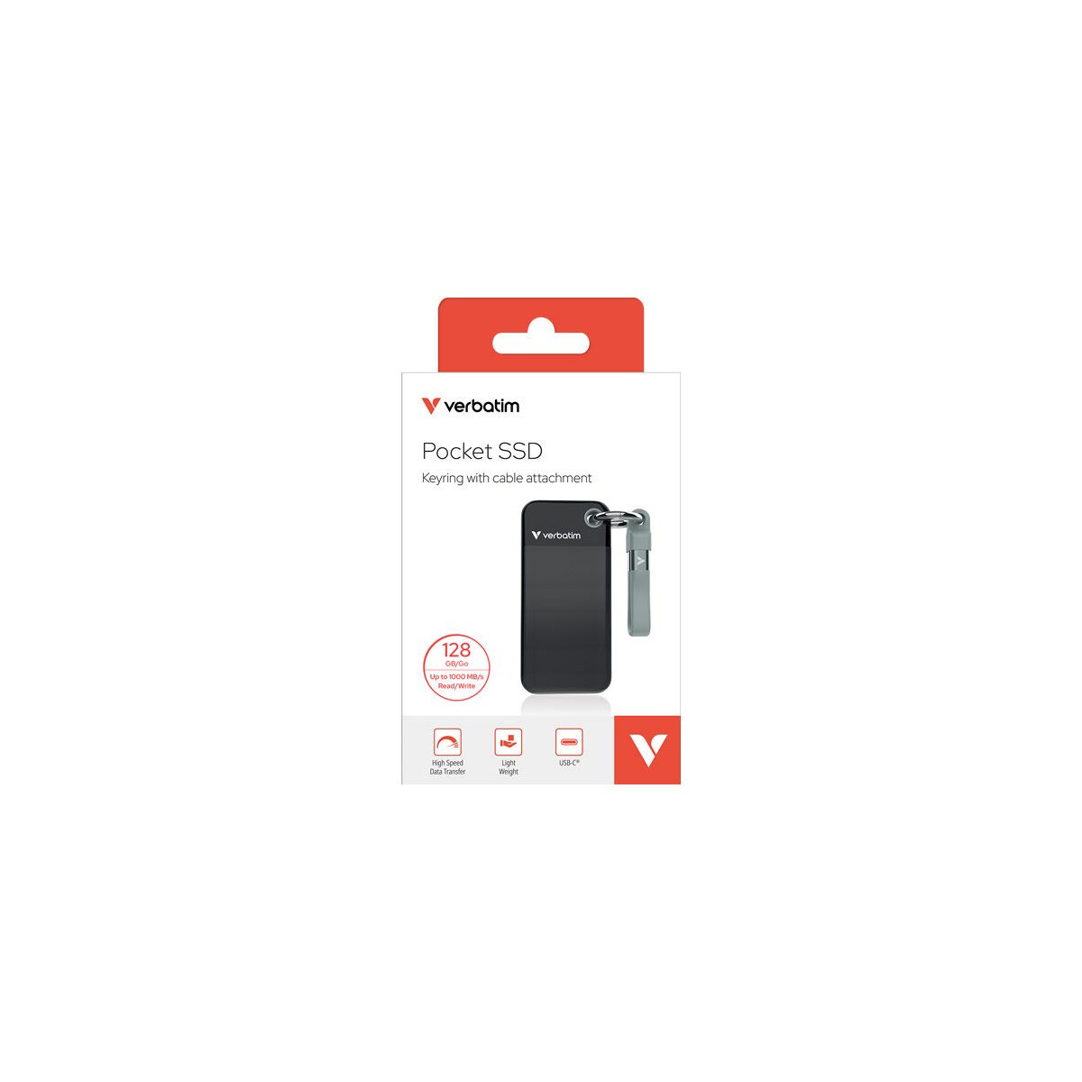 Pocket SSD 128GB USB 3.2 Gen 2 extern, 1000MB/s, Schwarz/Grau