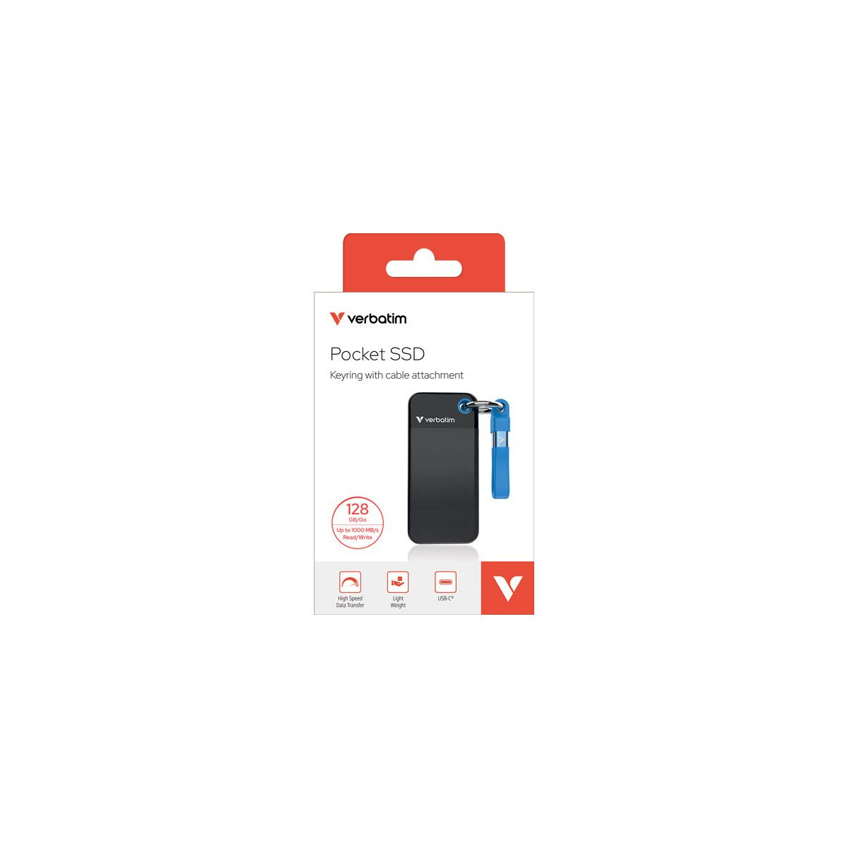 Pocket SSD 128GB USB 3.2 Gen 2 extern, 1000MB/s, Schwarz/Blau