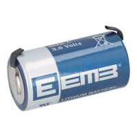 ER26500M Li‑SoCl2 C‑Zelle 3,6V 6000mAh mit U‑Lötfahne &
