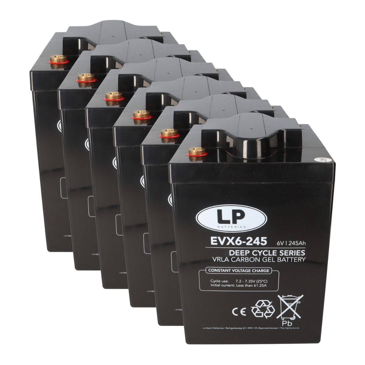 6x Landport EVX6-245 T11 6V 245Ah – 36V 245Ah Deep Cycle Batteriesatz