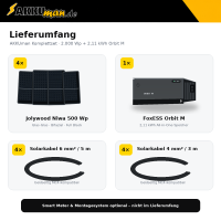 Balkonkraftwerk 2000 Wp mit FoxESS Avocado Orbit M 2,11 kWh 