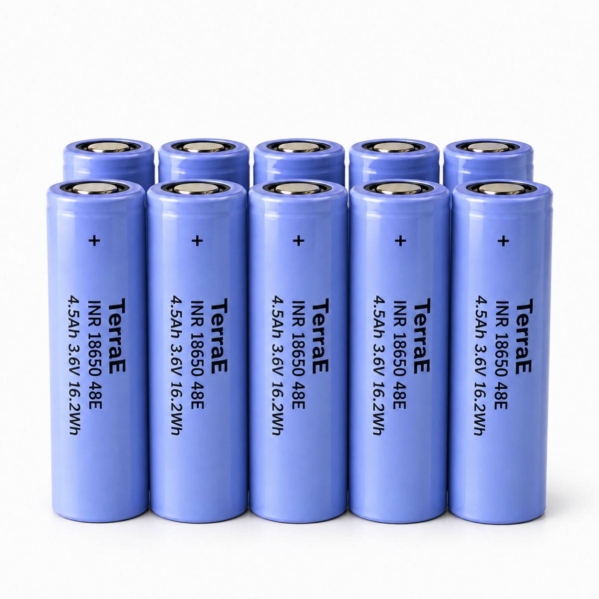 10er-Set TerraE 48E 18650 Akku 3,6V 4500mAh 16,2Wh Li-Ion – High Energy