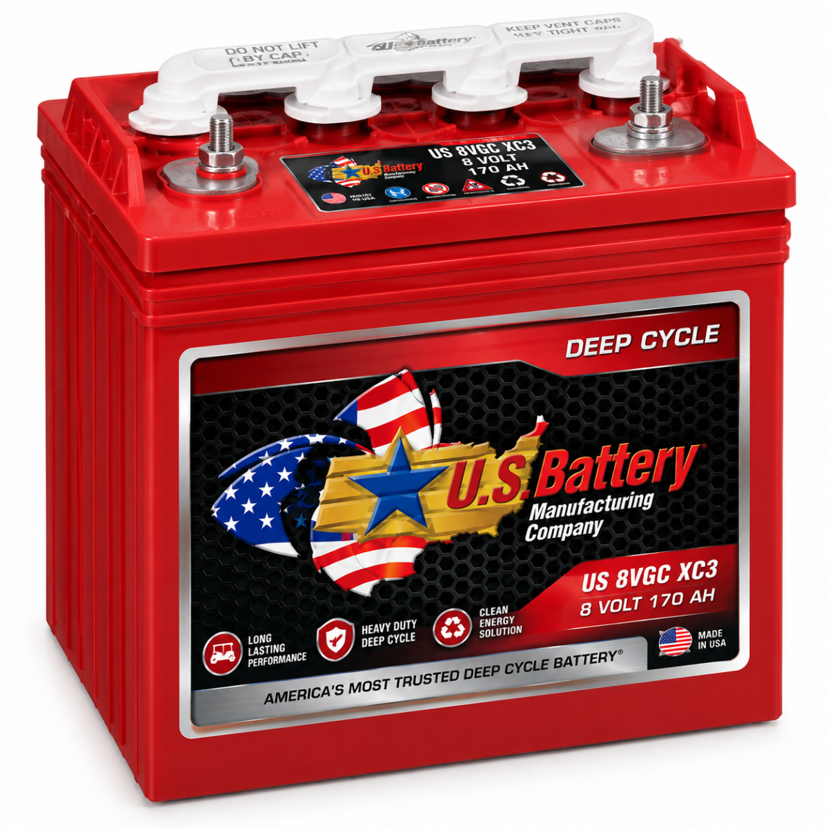 U.S. Battery US 8VGC XC3 Deep Cycle Batterie 8V 170Ah – UTL 5/16 Zoll