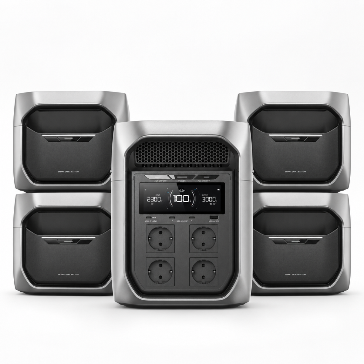 EcoFlow DELTA 3 Max Plus 10,24 kWh Set - 3000W - 4x Zusatzbatterien 0% MwSt nach §12 Abs. 3 UstG