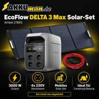 EcoFlow DELTA 3 Max Plus Solar Set 2048Wh 3000W - BMZ 200W -