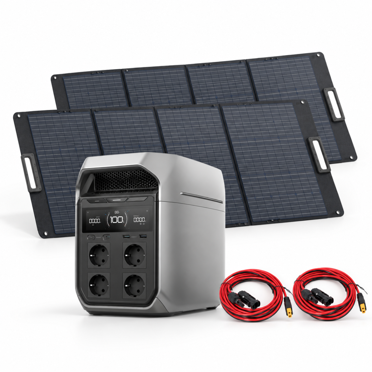 EcoFlow DELTA 3 Max Plus Solar Set 800W - 2x BMZ 400W - 2x Controller - 2x XT60 0% MwSt nach §12 Abs. 3 UstG