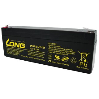 A2 Akku Kung Long WP2.2-12 12V 2,2Ah AGM Blei Batterie wartungsfrei VdS battery