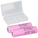 2x Samsung ICR 18650 26MJ 2600 mAh 3,6 Volt 26F, 26H, 26J 3,7V + Akkubox