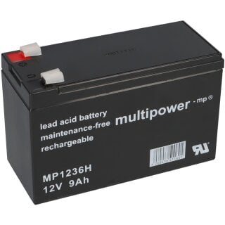 Multipower Blei Akku MP1236H Pb 12V 9Ah Hochstrom AGM