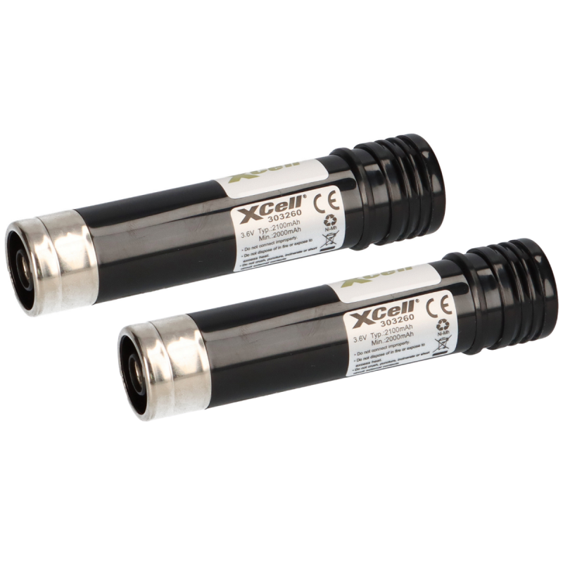 2x XCell Werkzeugakku für Black&Decker Ni-MH 3,6V / 2100mAh VP3621 VP100/VP130K