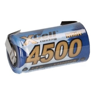 XCell Racing Einzelzelle Ni-MH 4500mAh 1,2V Sub C X4500SCR mit U- Lötfahne