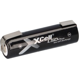 1x XCell Mignon Akku AA LSD Plus Ni-MH 1,2V 2550 mAh low self-discharge Lötfahne U